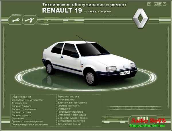 Руководство по техническому обслуживанию и ремонту Renault 19 – Организация рабочего места