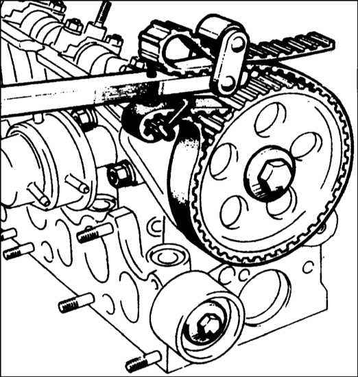 Устройство, обслуживание, ремонт Renault Megane, Scenic c 1996 г. -Снятие, осмотр и установка зубчатых колес приводного ремня и механизма натяжения