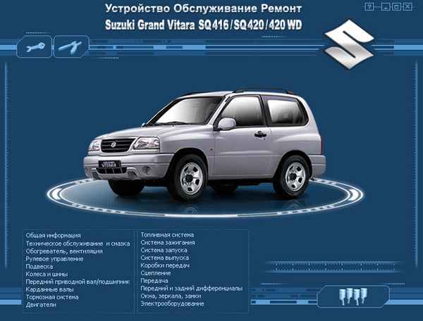 Устройство, обслуживание, ремонт Suzuki Grand Vitara SQ416/SQ420/420WD – Общая информация
