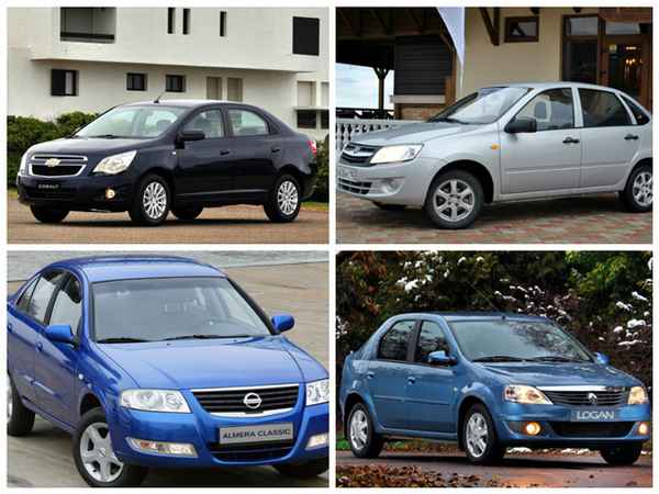 Сравнение доступных седанов Chevrolet Cobalt, Nissan Almera, Renault Logan и Lada Granta