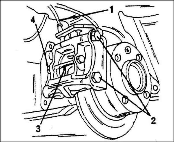 Устройство, обслуживание, ремонт Citroen Xantia (с 1993 г.) -Снятие, капитальный ремонт и установка суппортов дисковых тормозных механизмов передних колес