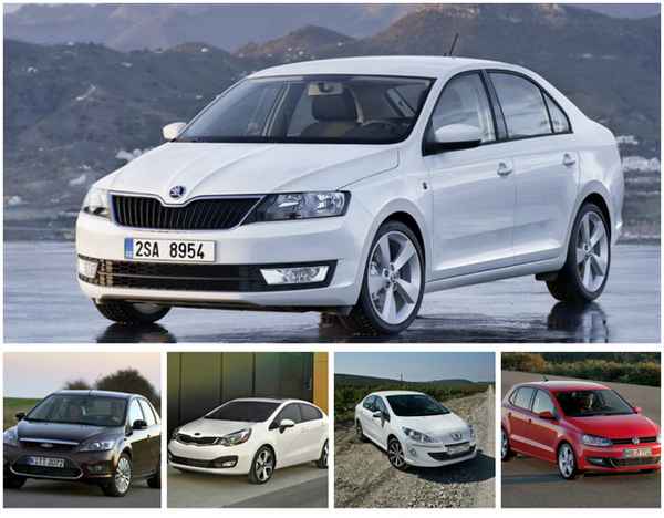 Сравнение Skoda Rapid, Kia Rio, Peugeot 408, Ford Focus и Volkswagen Polo